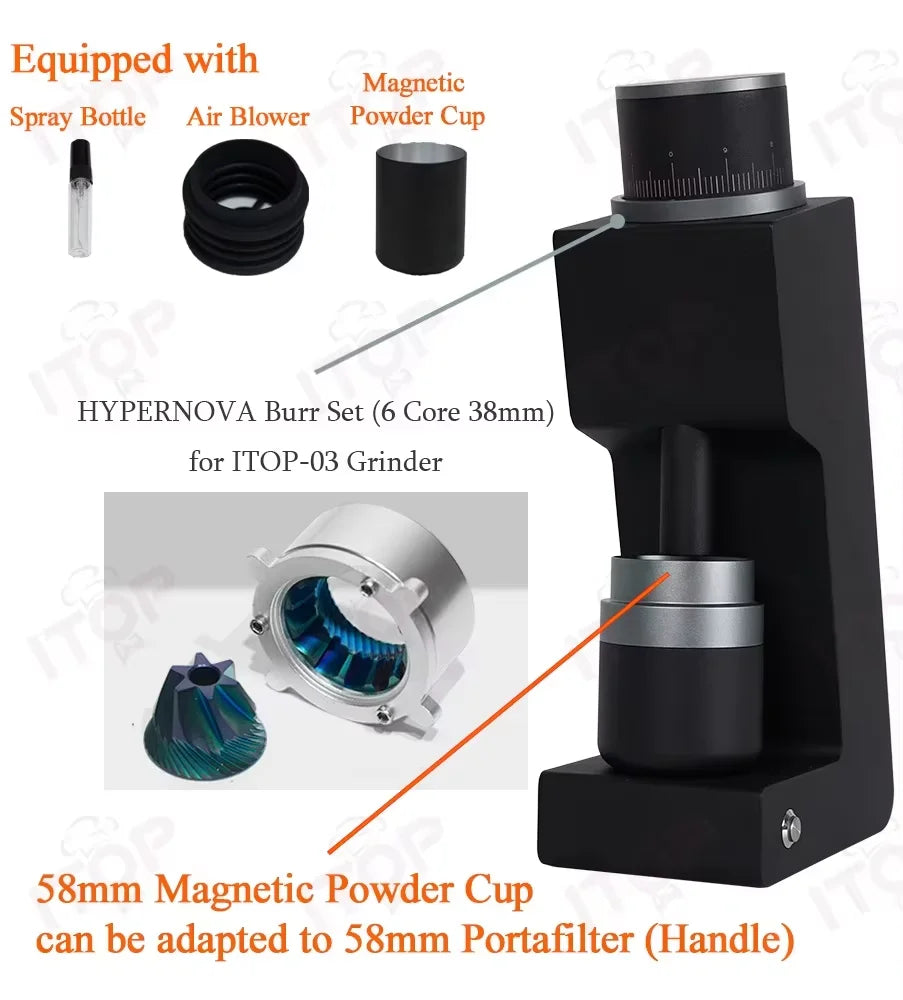 03 Electric Coffee Grinder Seven-Core 48Mm Burr Household Coffee Bean Grinder VS3 Coffee Miller Grinder Espresso 110V 220V