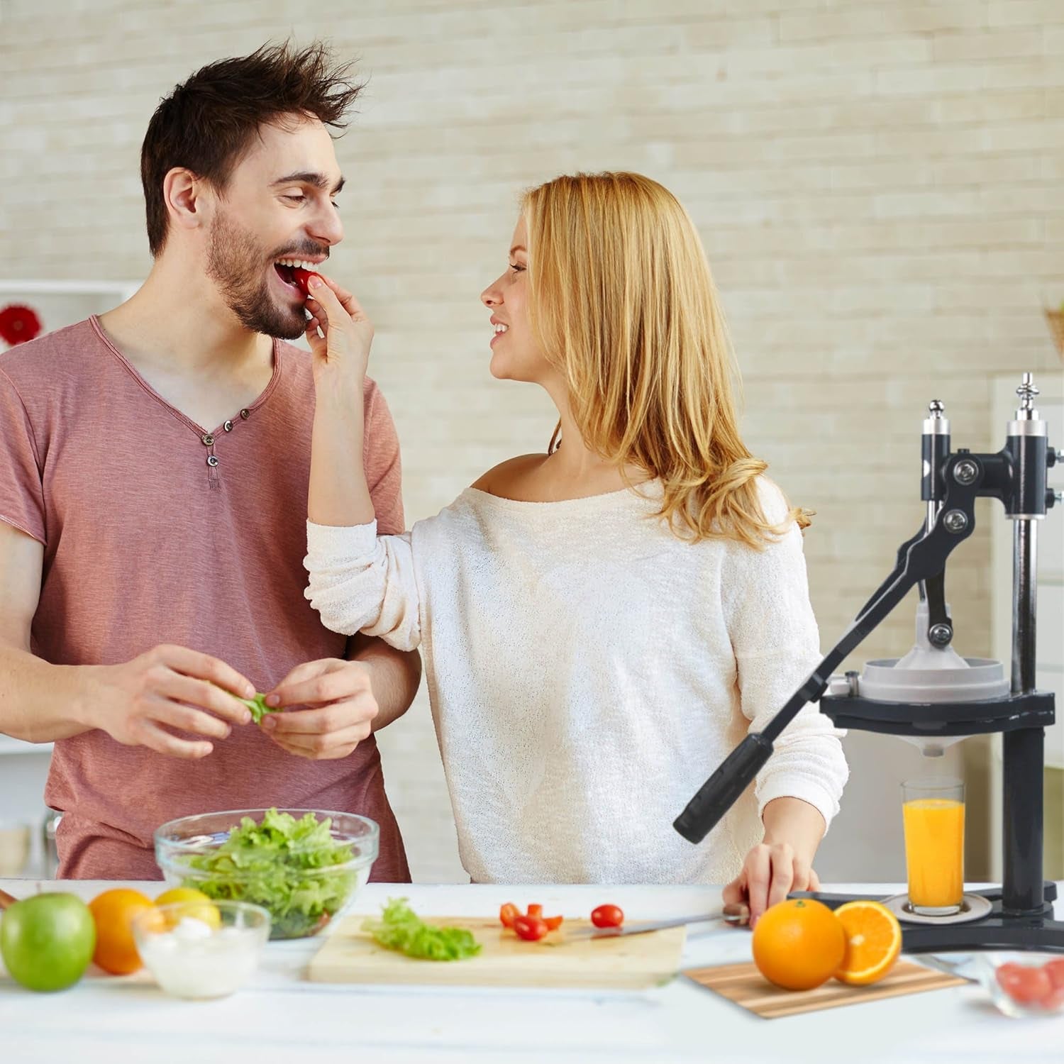 Commercial Citrus Juicer Manual Presser: Press Freshly Squeezed Orange, Lime, Lemon, Grapefruit & Pomegranate Juice like a Professional Chef. XXL Extractor. Enameled Iron Fruit Juicers