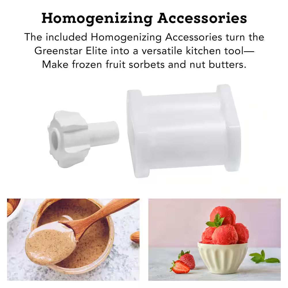 Greenstar Elite 24 Fl. Oz. Jumbo Twin Gear Chrome Masticating Juicer