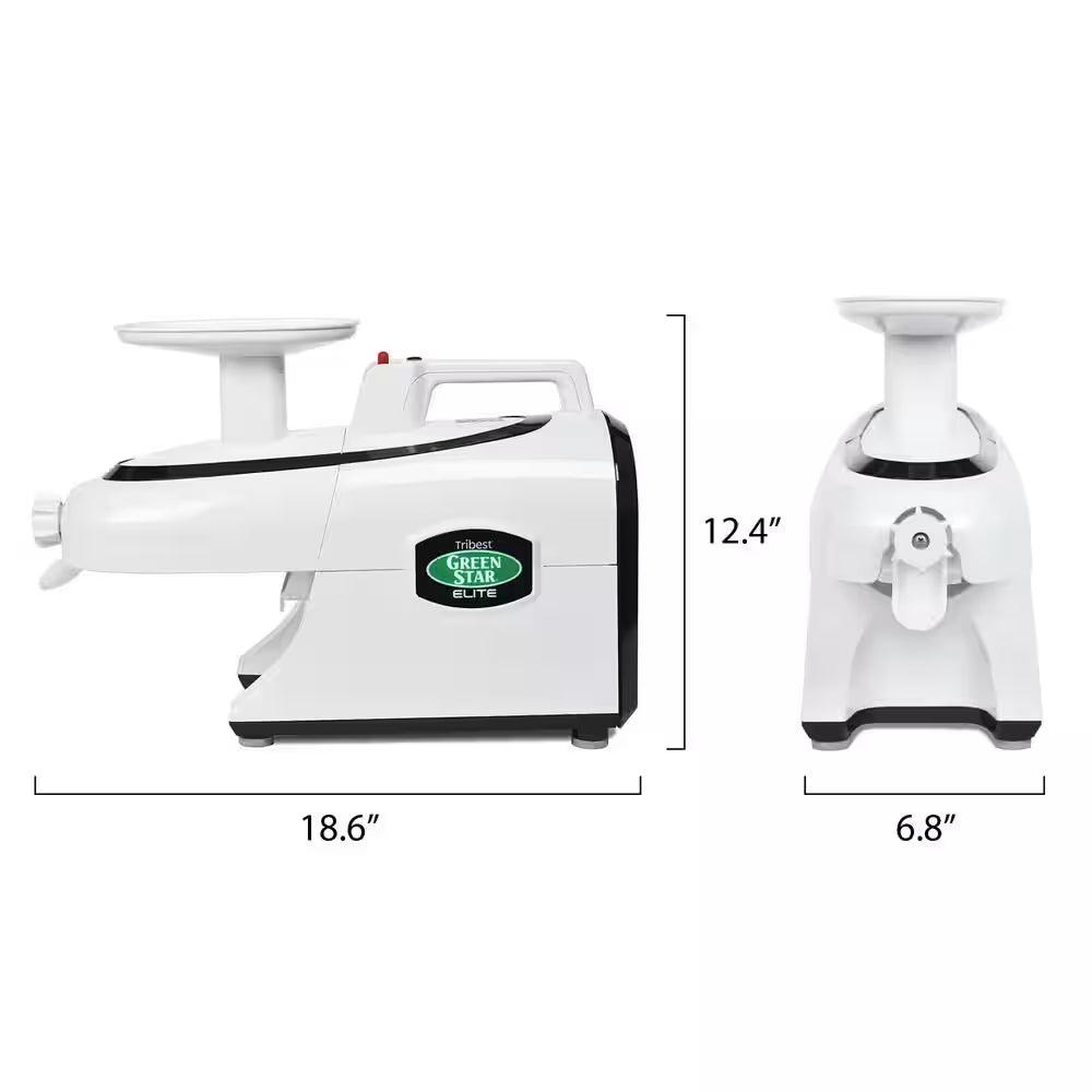 Greenstar Elite 24 Fl. Oz. Jumbo Twin Gear White Masticating Juicer