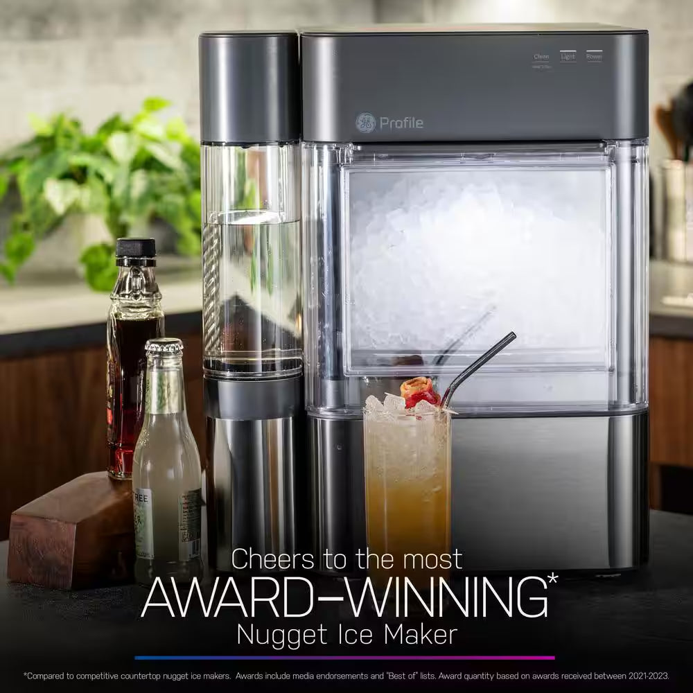 Profile Opal 24 Lbs. Portable Nugt Ice Maker in Black Stainless Wi-Fi Connected