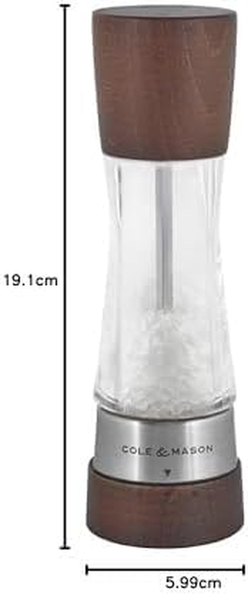 Derwent Salt Mill - Gourmet Precision Salt Grinder - Refillable Seasoning and Spice Tools - Adjustable Seat, Himalayan and Kosher Salt Grinder Settings - Forest Wood