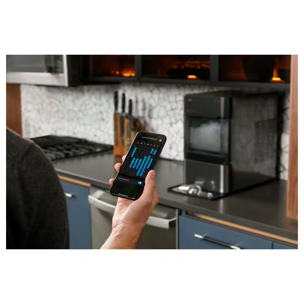 Profile Opal 24 Lbs. Portable Nugt Ice Maker in Black Stainless Wi-Fi Connected
