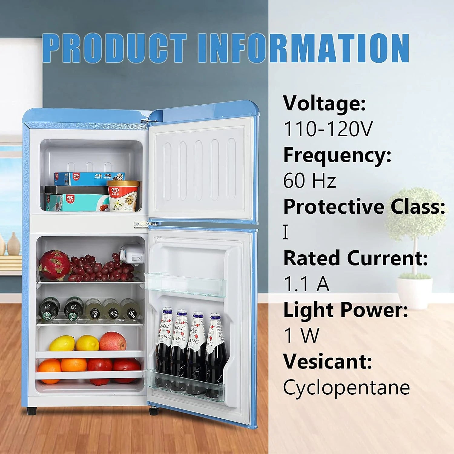 3.5-Cu Ft with Freezer ( Blue ) Garage Ready