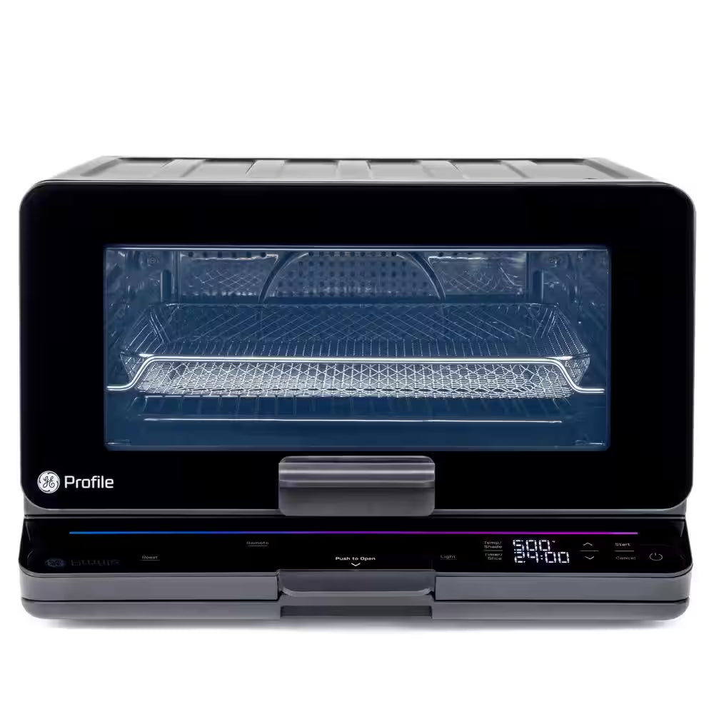 Profile 1,800 W No Preheat Black Toaster Oven with 11-Functions Incl Air Fry, Bake, Broil, and Pizza, Wifi Connected