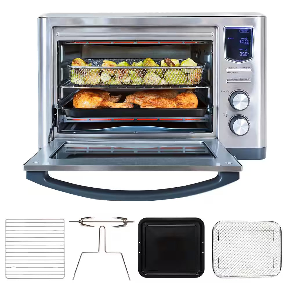 11-In-1 Digital Air Fryer Convection Toaster Oven Rotisserie 6-Slice 1700W Stainless Steel