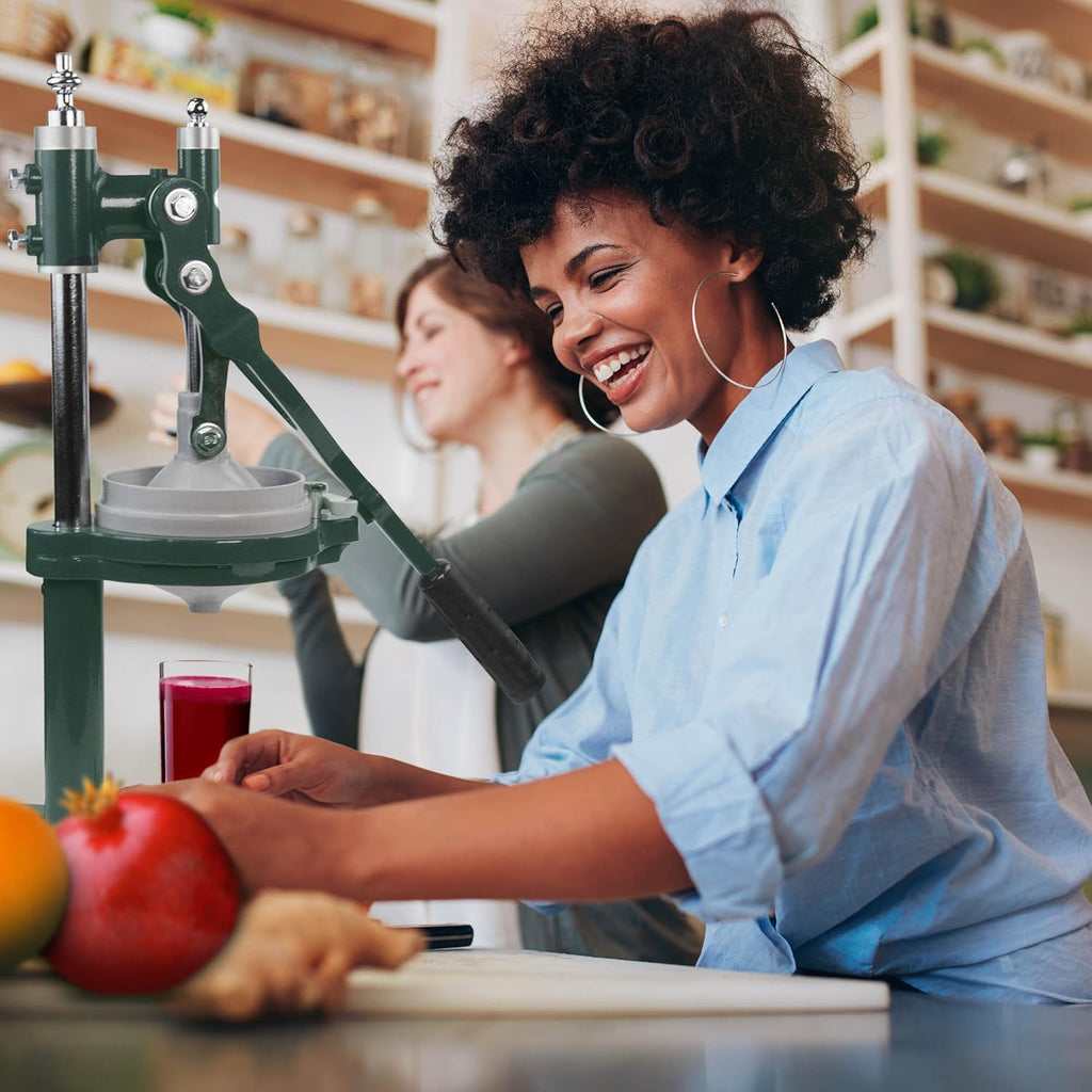 Commercial Citrus Juicer Manual Presser: Press Freshly Squeezed Orange, Lime, Lemon, Grapefruit & Pomegranate Juice like a Professional Chef. XXL Extractor. Enameled Iron Fruit Juicers