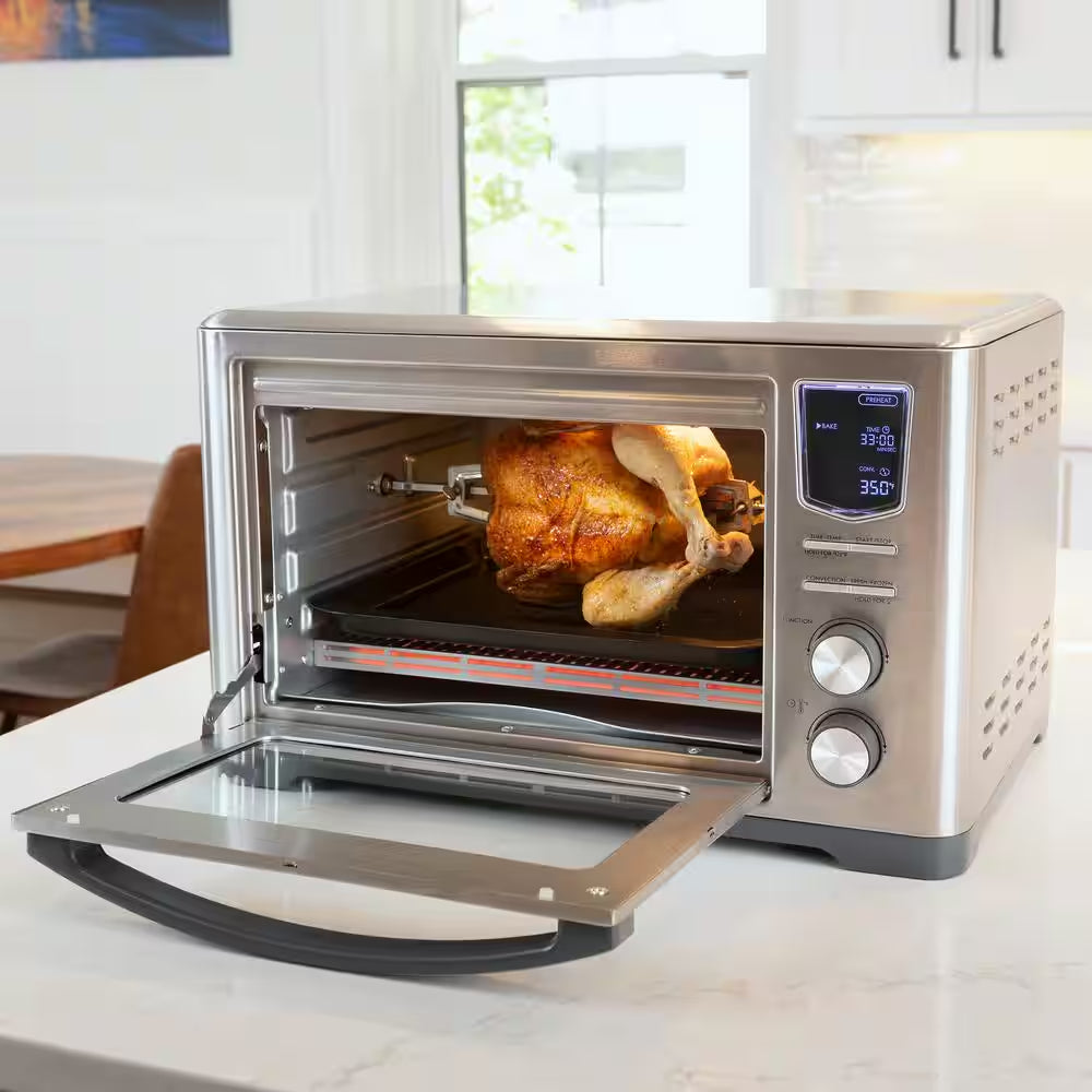 11-In-1 Digital Air Fryer Convection Toaster Oven Rotisserie 6-Slice 1700W Stainless Steel