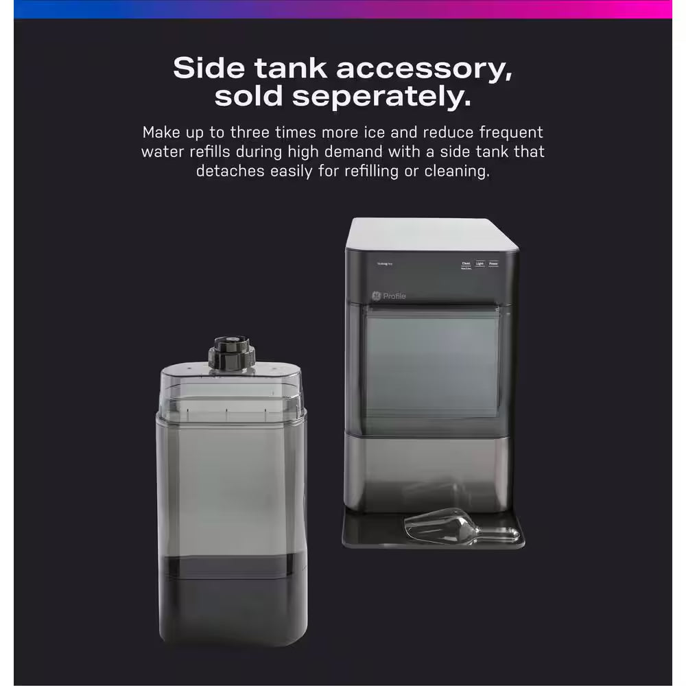 Profile Opal 24 Lbs. Portable Nugt Ice Maker in Black Stainless Wi-Fi Connected