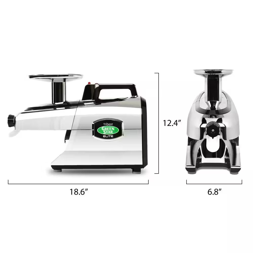 Greenstar Elite 24 Fl. Oz. Jumbo Twin Gear Chrome Masticating Juicer