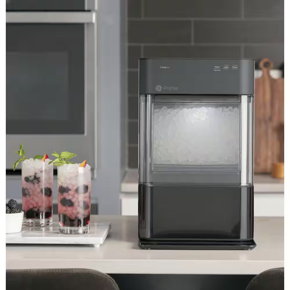 Profile Opal 24 Lbs. Portable Nugt Ice Maker in Black Stainless Wi-Fi Connected