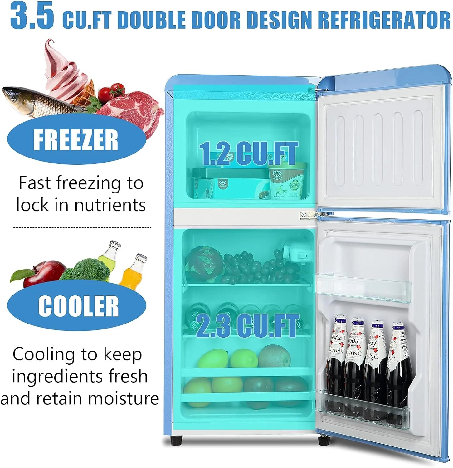 3.5-Cu Ft with Freezer ( Blue ) Garage Ready