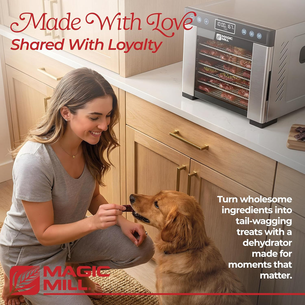 Pro Food Dehydrator Machine | 7 XL Stainless Steel Trays | Dryer for Jerky, Dog Treats, Herb, Meat, Beef, Fruit | Keep Warm Function, Digital Timer and Temperature Control, ETL Approved