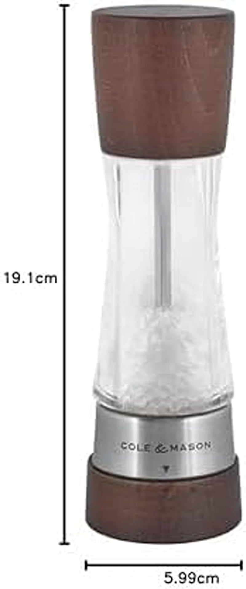Derwent Salt Mill - Gourmet Precision Salt Grinder - Refillable Seasoning and Spice Tools - Adjustable Seat, Himalayan and Kosher Salt Grinder Settings - Forest Wood