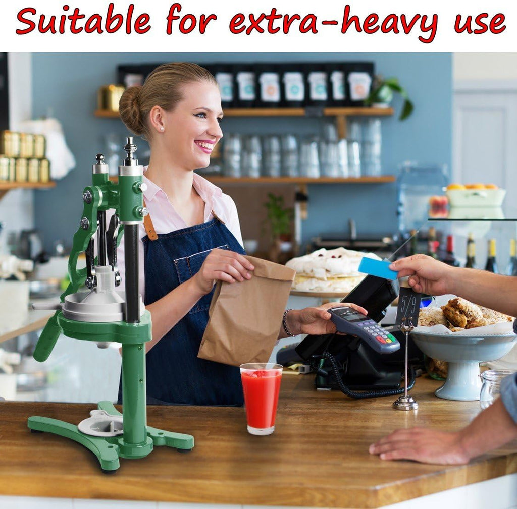 Commercial Citrus Juicer Manual Presser: Press Freshly Squeezed Orange, Lime, Lemon, Grapefruit & Pomegranate Juice like a Professional Chef. XXL Extractor. Enameled Iron Fruit Juicers