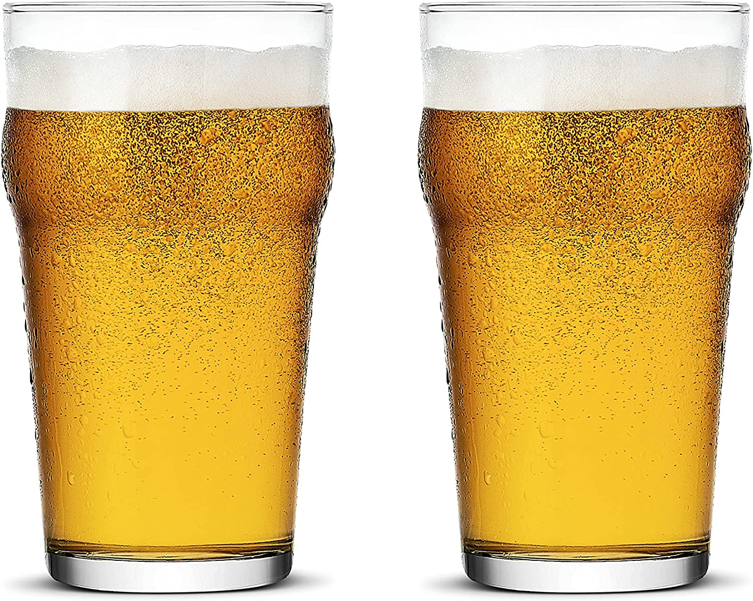 Pint Glasses,20Oz British Beer Glass,Classics Craft Beer Glasses,Premium Beer Glasses Tumbler Set of 2, Pub Beer Glasses,Unique Design Beer Glasses Easy Stacking in the Cupboard