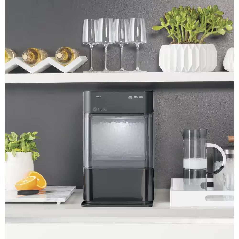 Profile Opal 24 Lbs. Portable Nugt Ice Maker in Black Stainless Wi-Fi Connected